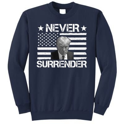 Never Surrender Trump American Flag Sweatshirt