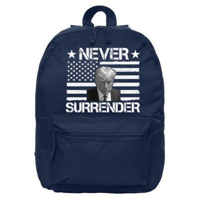 Never Surrender Trump American Flag 16 in Basic Backpack