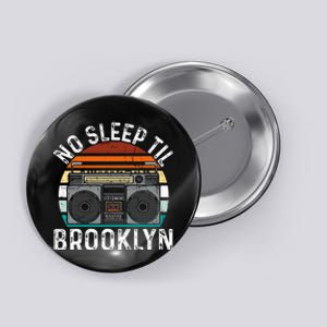 No Sleep Til Brooklyn Old School Portable Stereo Button