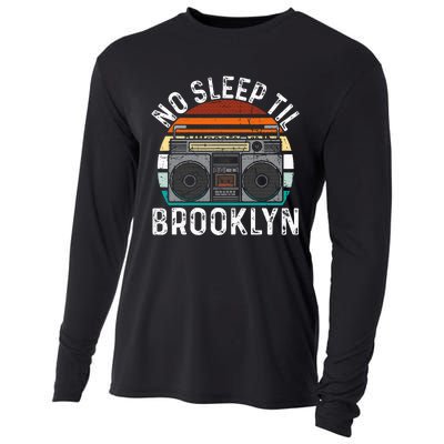 No Sleep Til Brooklyn Old School Portable Stereo Cooling Performance Long Sleeve Crew