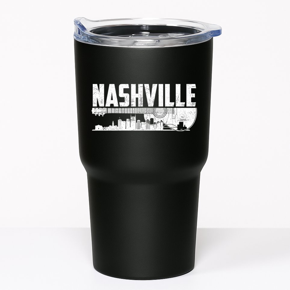 Nashville Skyline Tennessee Country Music Guitar Player Tumbler