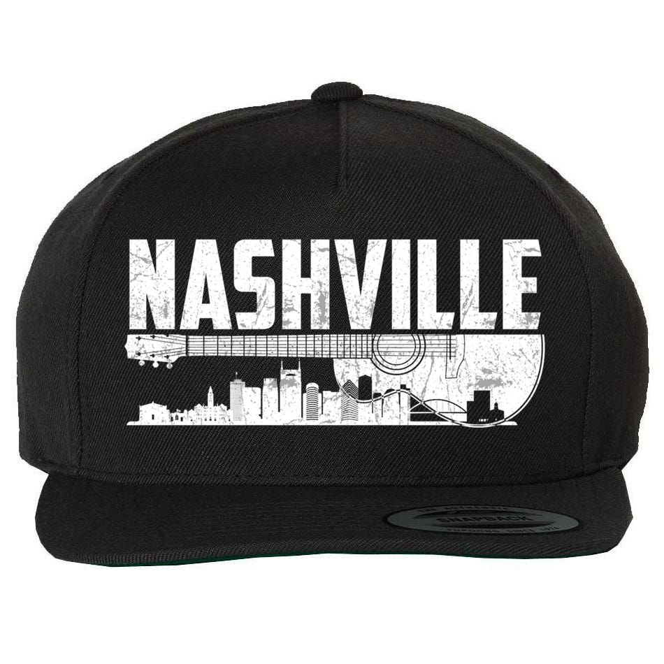 Nashville Skyline Tennessee Country Music Guitar Player Wool Snapback Cap