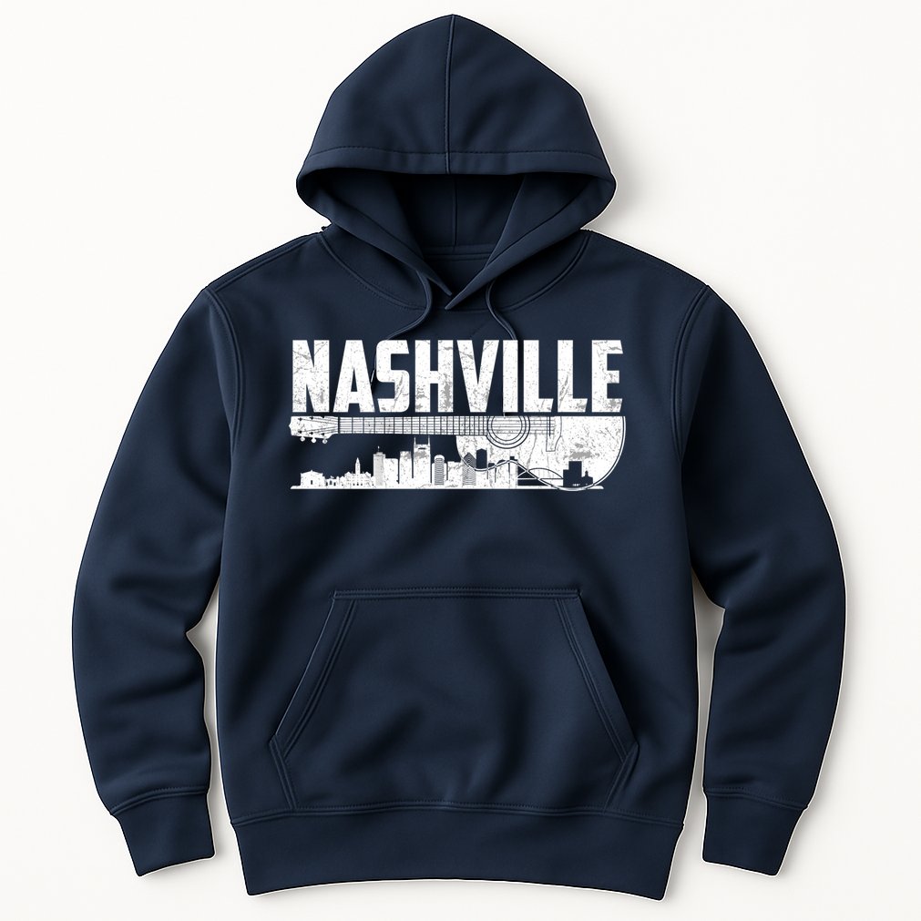 Nashville Skyline Tennessee Country Music Guitar Player Hoodie