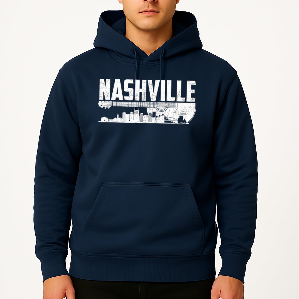 Nashville Skyline Tennessee Country Music Guitar Player Hoodie