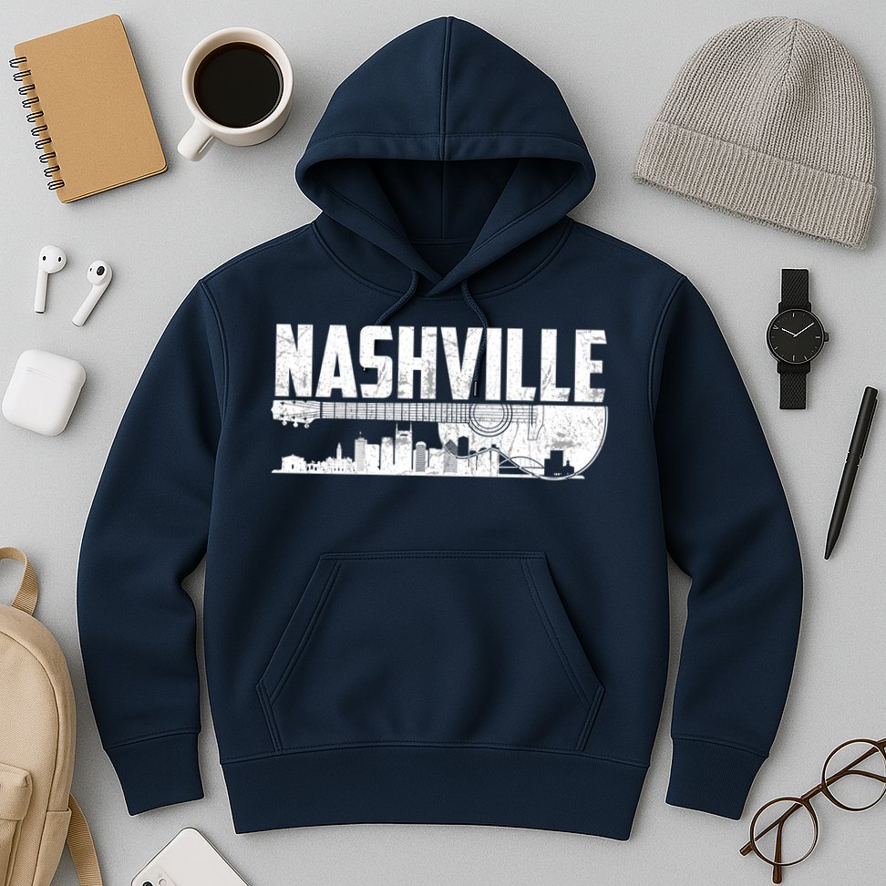 Nashville Skyline Tennessee Country Music Guitar Player Hoodie