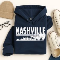 Nashville Skyline Tennessee Country Music Guitar Player Hoodie