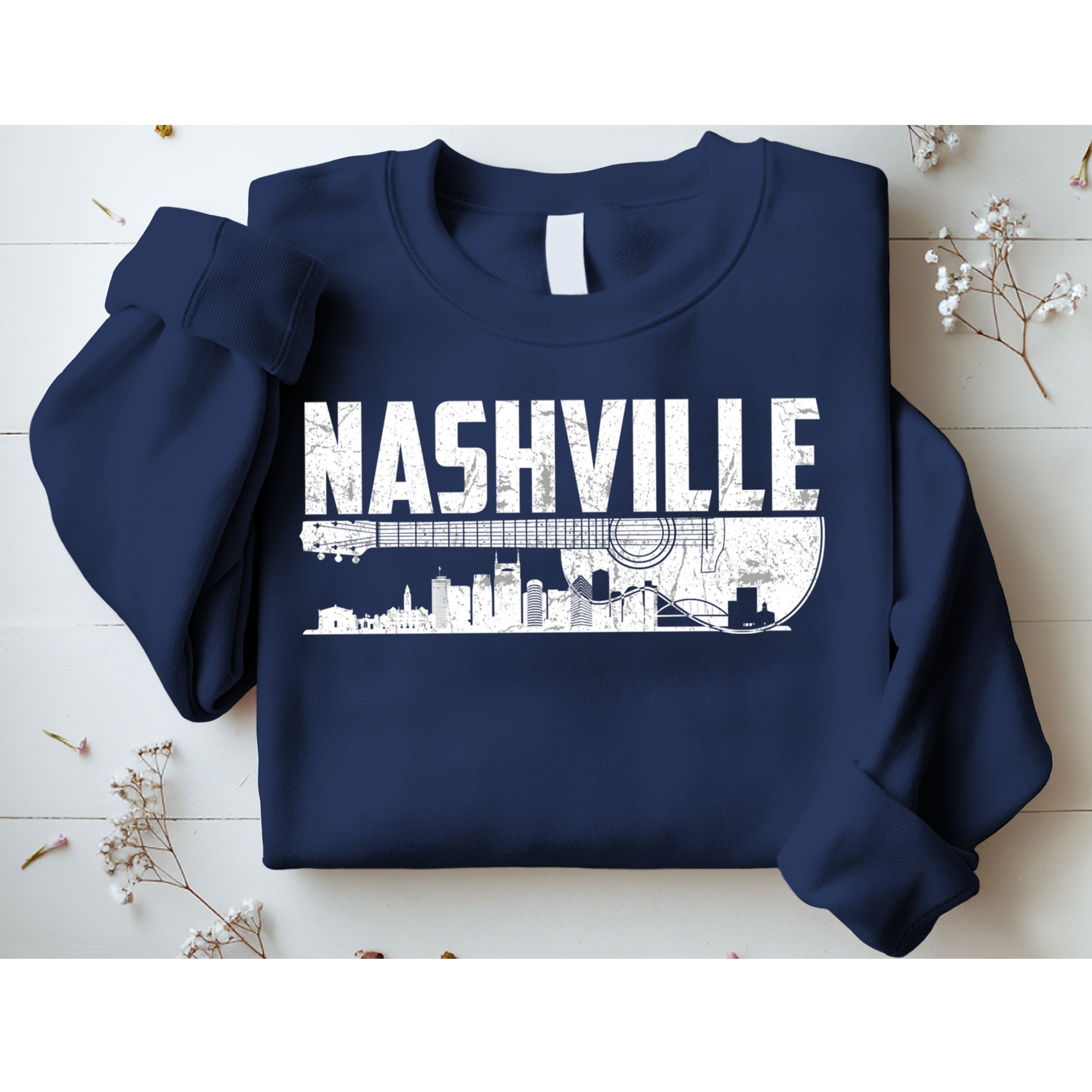 Nashville Skyline Tennessee Country Music Guitar Player Sweatshirt