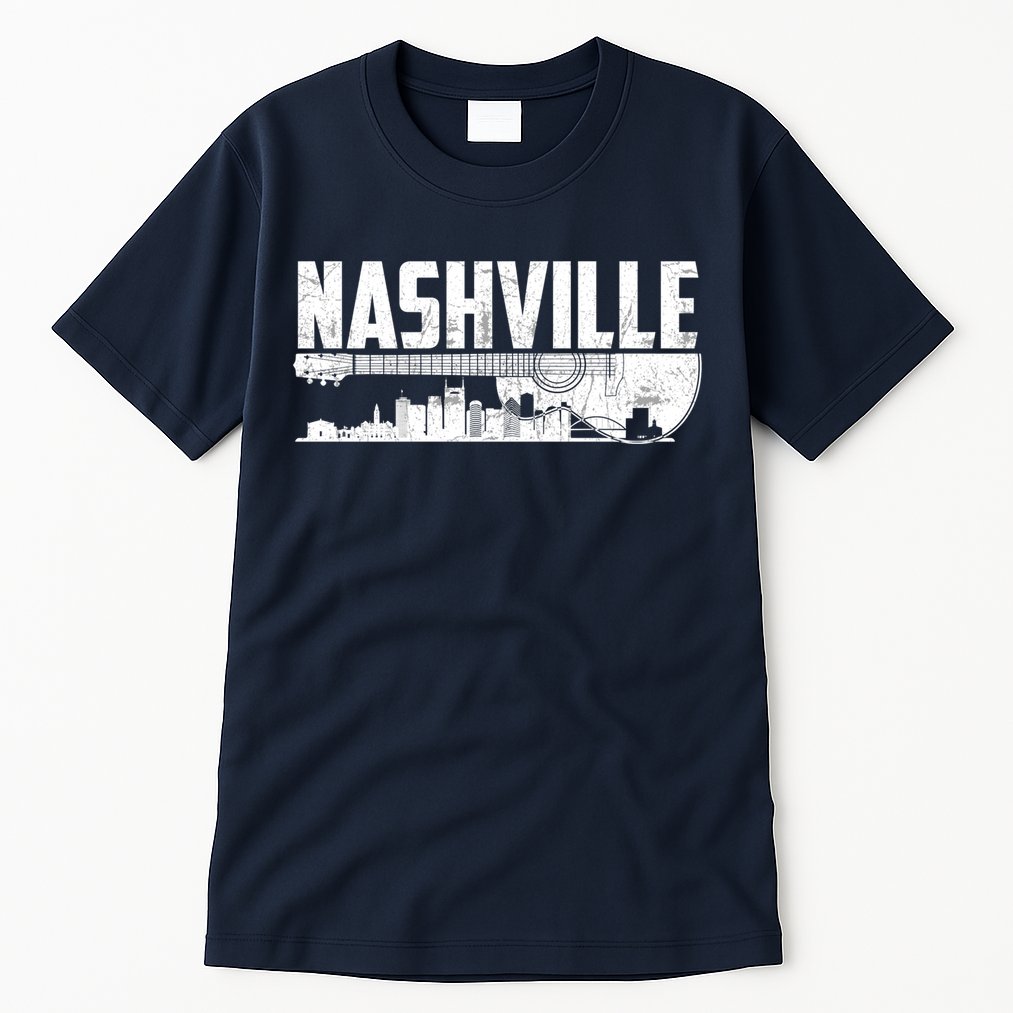 Nashville Skyline Tennessee Country Music Guitar Player Tall T-Shirt