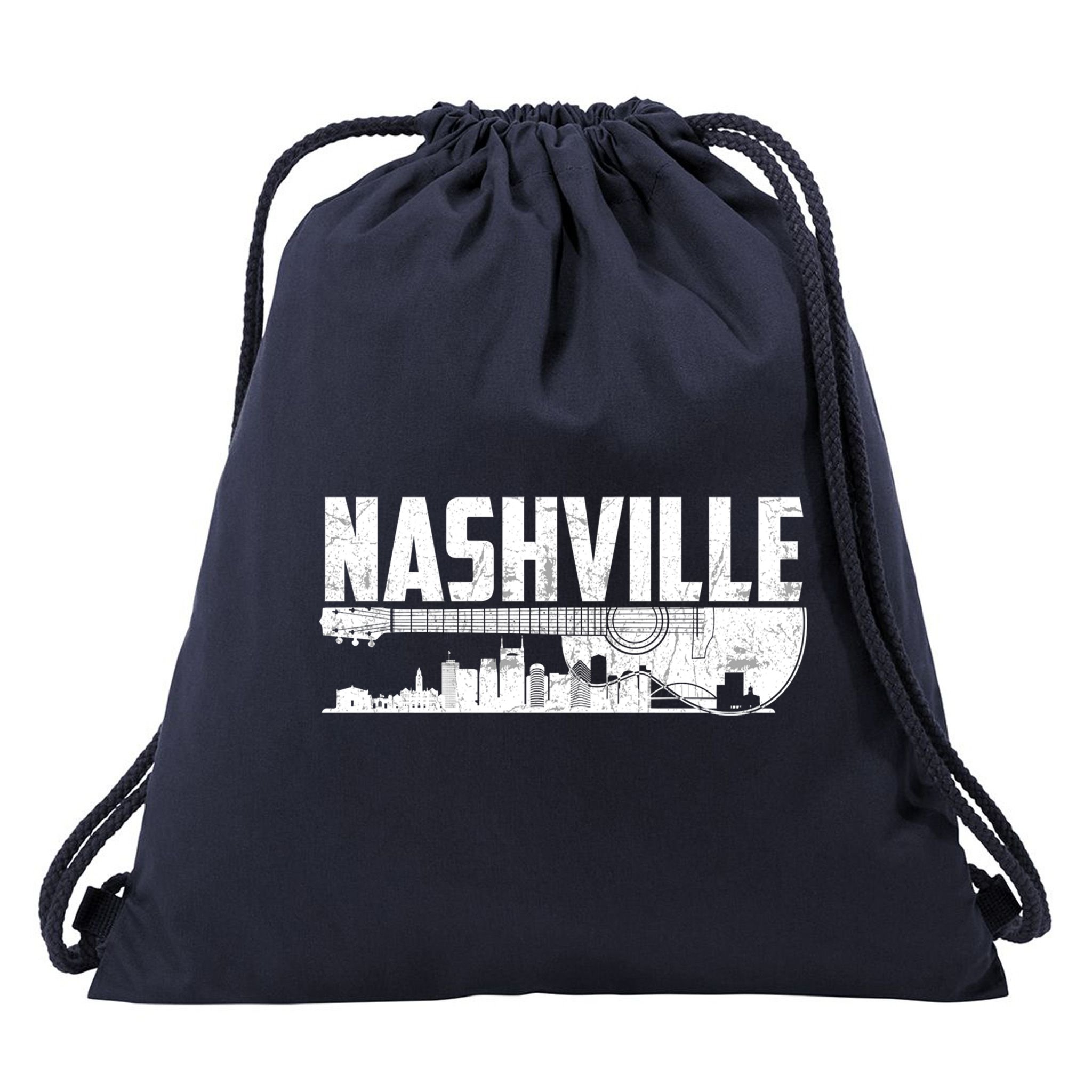Nashville Skyline Tennessee Country Music Guitar Player Drawstring Bag