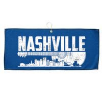 Nashville Skyline Tennessee Country Music Guitar Player Large Microfiber Waffle Golf Towel