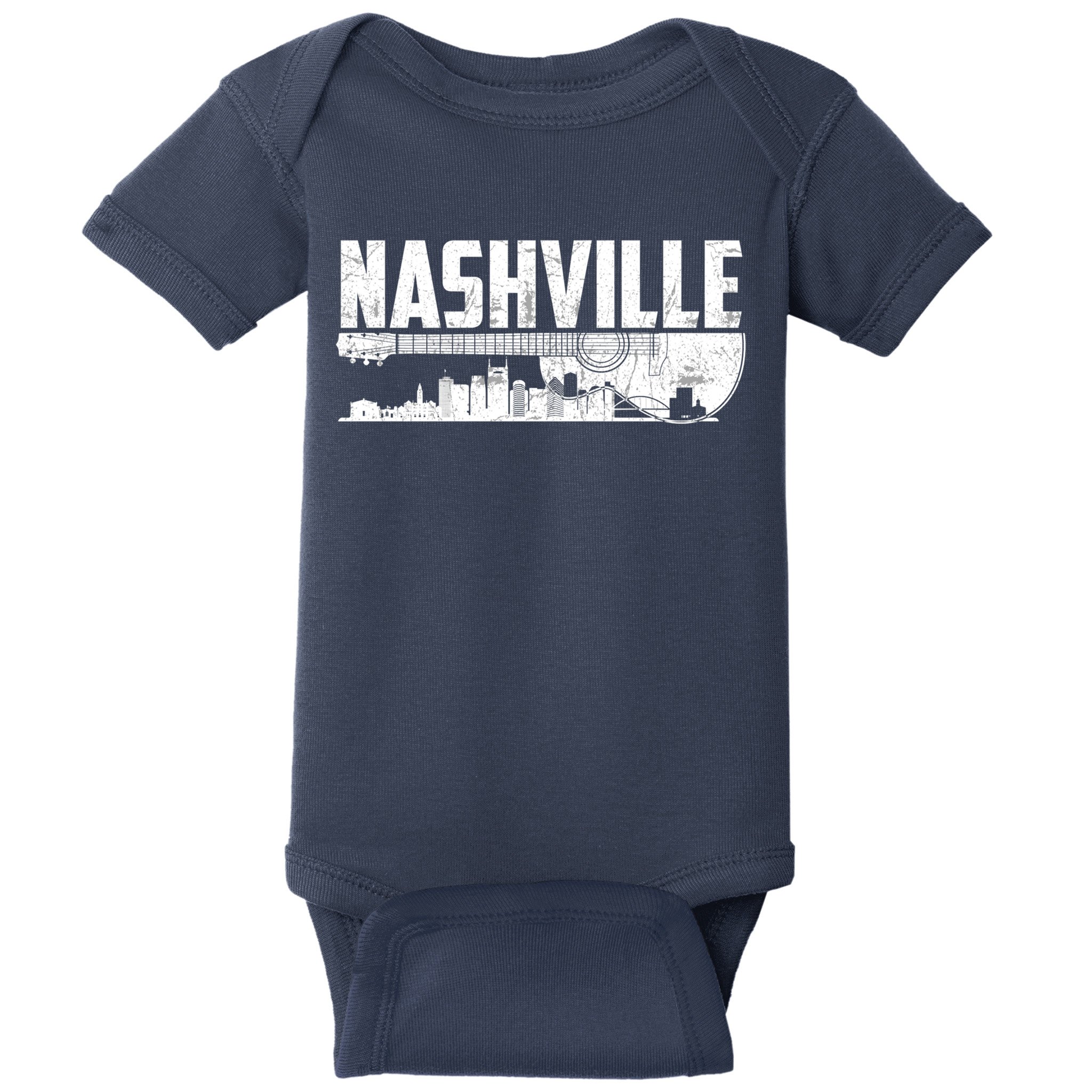 Nashville Skyline Tennessee Country Music Guitar Player Baby Bodysuit