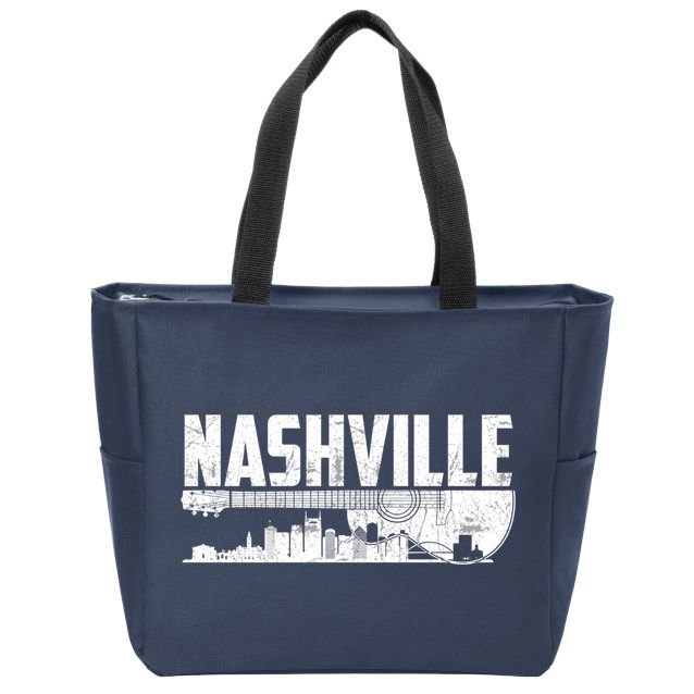 Nashville Skyline Tennessee Country Music Guitar Player Zip Tote Bag
