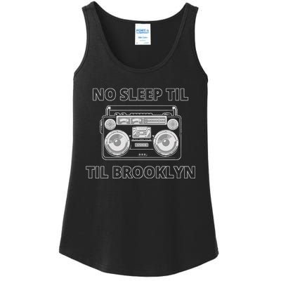 No Sleep Til Brooklyn Old School Boombox Ladies Essential Tank