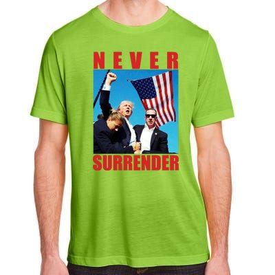 Never Surrender Trump 2024 Pennsylvania Rally Shooting Adult ChromaSoft Performance T-Shirt