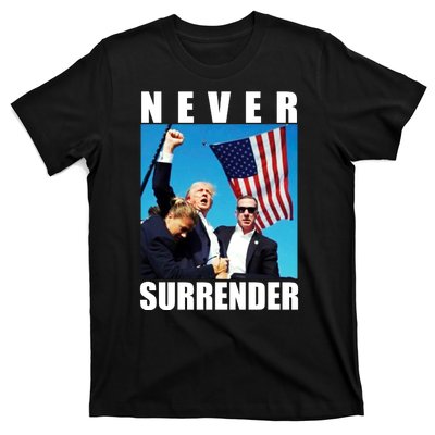 Never Surrender Trump 2024 Pennsylvania Rally Shooting T-Shirt