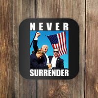 Never Surrender Trump 2024 Pennsylvania Rally Shooting Coaster