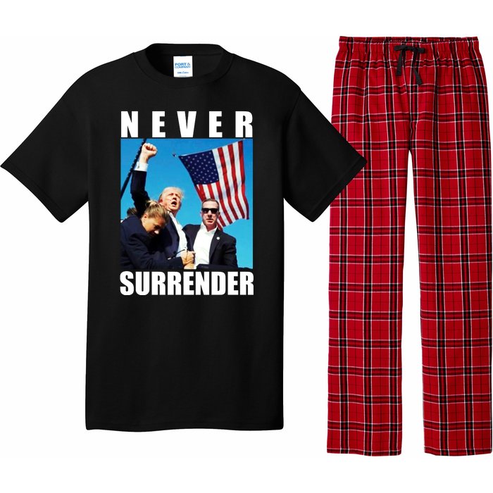 Never Surrender Trump 2024 Pennsylvania Rally Shooting Pajama Set