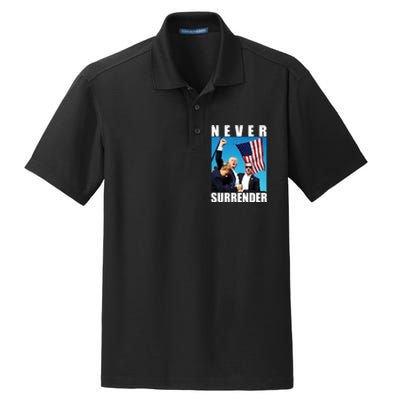 Never Surrender Trump 2024 Pennsylvania Rally Shooting Dry Zone Grid Polo