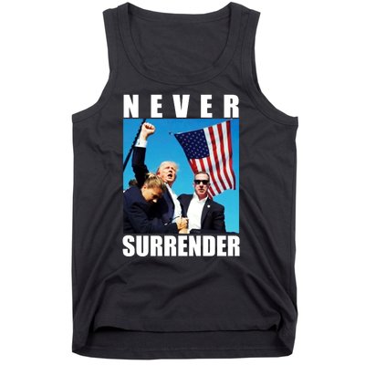 Never Surrender Trump 2024 Pennsylvania Rally Shooting Tank Top