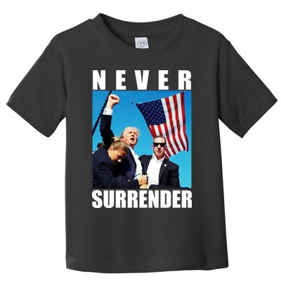 Never Surrender Trump 2024 Pennsylvania Rally Shooting Toddler T-Shirt