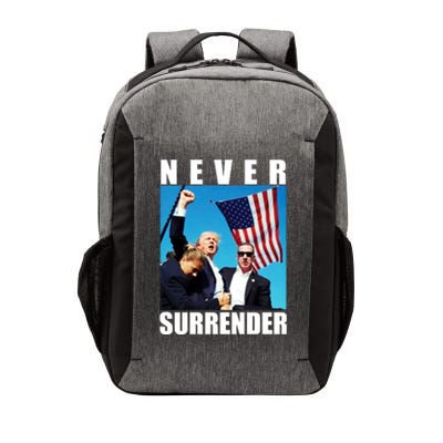 Never Surrender Trump 2024 Pennsylvania Rally Shooting Vector Backpack