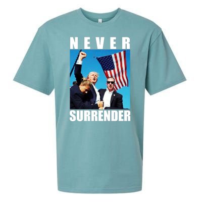 Never Surrender Trump 2024 Pennsylvania Rally Shooting Sueded Cloud Jersey T-Shirt