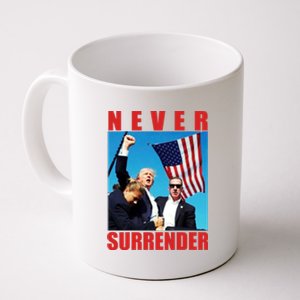 Never Surrender Trump 2024 Pennsylvania Rally Shooting Coffee Mug