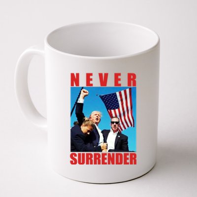 Never Surrender Trump 2024 Pennsylvania Rally Shooting Coffee Mug