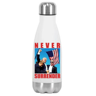 Never Surrender Trump 2024 Pennsylvania Rally Shooting Stainless Steel Insulated Water Bottle