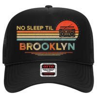 No Sleep Til Brooklyn Old School Portable Stereo Retro High Crown Mesh Back Trucker Hat