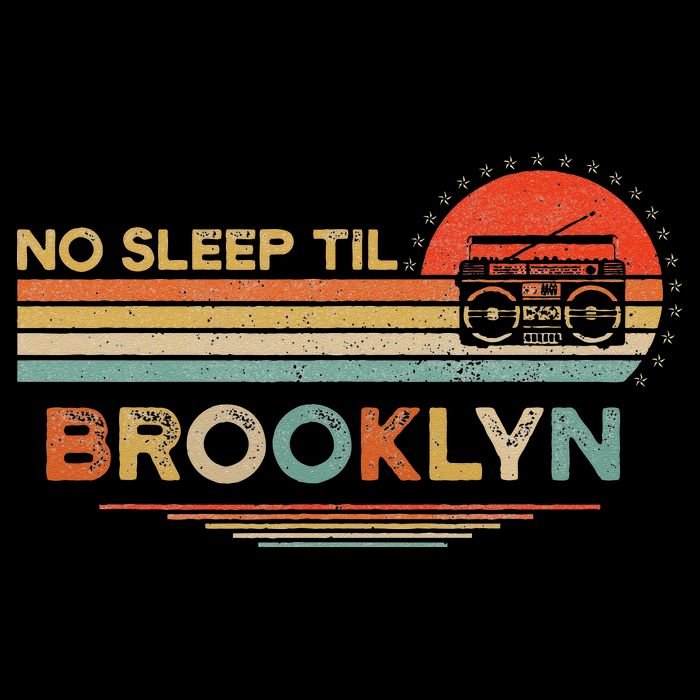 No Sleep Til Brooklyn Old School Portable Stereo Retro Cooling Performance Crew T-Shirt