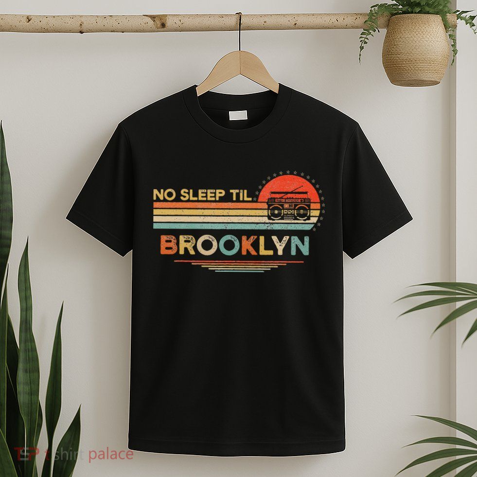 No Sleep Til Brooklyn Old School Portable Stereo Retro T-Shirt