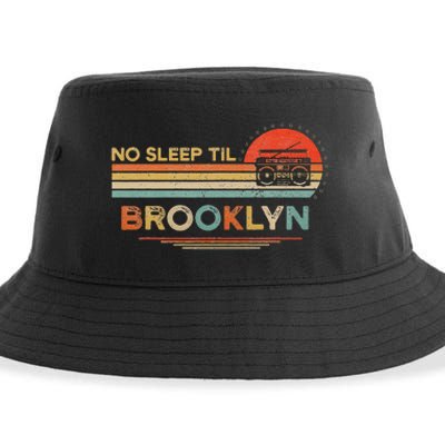 No Sleep Til Brooklyn Old School Portable Stereo Retro Sustainable Bucket Hat