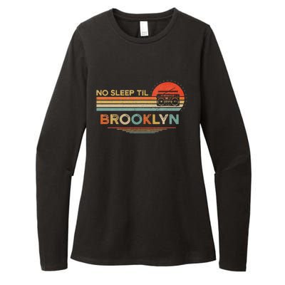 No Sleep Til Brooklyn Old School Portable Stereo Retro Womens CVC Long Sleeve Shirt