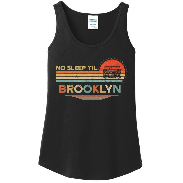 No Sleep Til Brooklyn Old School Portable Stereo Retro Ladies Essential Tank