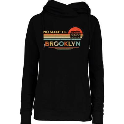 No Sleep Til Brooklyn Old School Portable Stereo Retro Womens Funnel Neck Pullover Hood