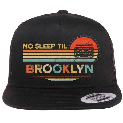 No Sleep Til Brooklyn Old School Portable Stereo Retro Flat Bill Trucker Hat