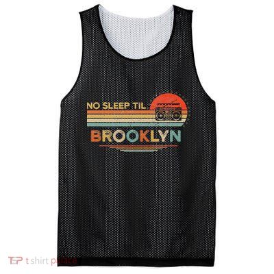 No Sleep Til Brooklyn Old School Portable Stereo Retro Mesh Reversible Basketball Jersey Tank
