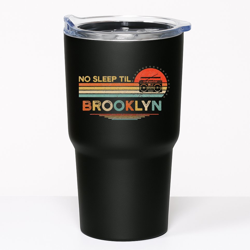 No Sleep Til Brooklyn Old School Portable Stereo Retro Tumbler