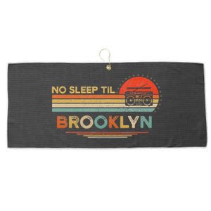 No Sleep Til Brooklyn Old School Portable Stereo Retro Large Microfiber Waffle Golf Towel