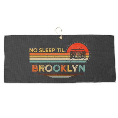 No Sleep Til Brooklyn Old School Portable Stereo Retro Large Microfiber Waffle Golf Towel