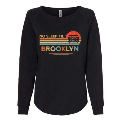 No Sleep Til Brooklyn Old School Portable Stereo Retro Womens California Wash Sweatshirt