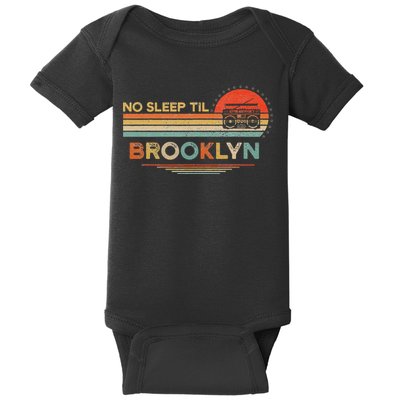 No Sleep Til Brooklyn Old School Portable Stereo Retro Baby Bodysuit