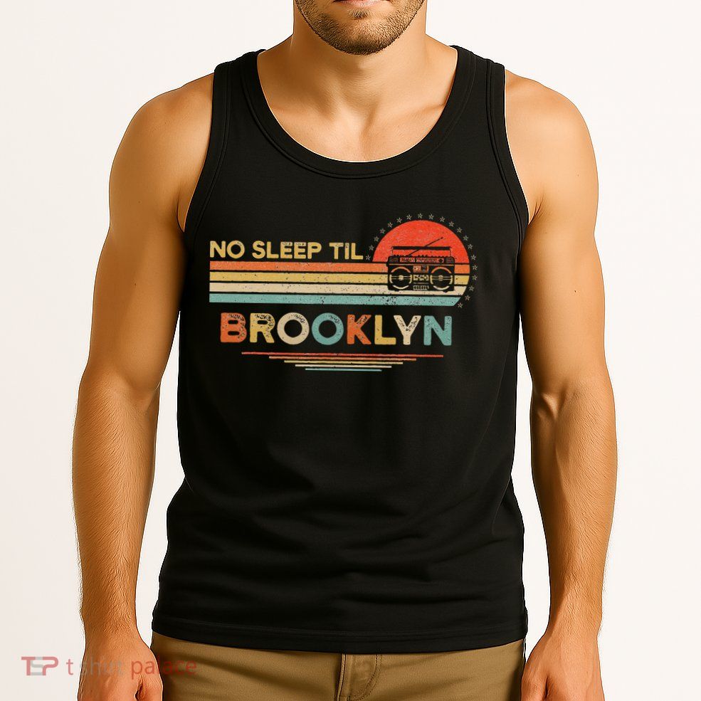 No Sleep Til Brooklyn Old School Portable Stereo Retro Tank Top
