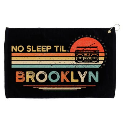 No Sleep Til Brooklyn Old School Portable Stereo Retro Grommeted Golf Towel