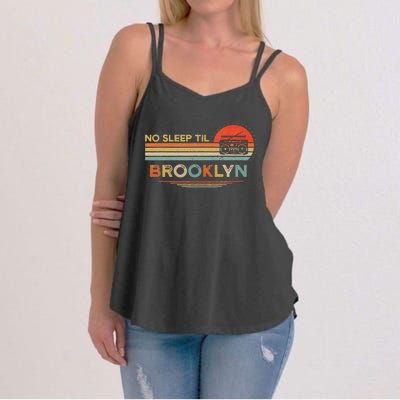 No Sleep Til Brooklyn Old School Portable Stereo Retro Women's Strappy Tank