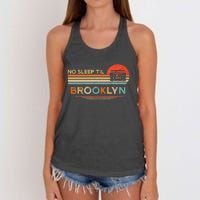 No Sleep Til Brooklyn Old School Portable Stereo Retro Women's Knotted Racerback Tank