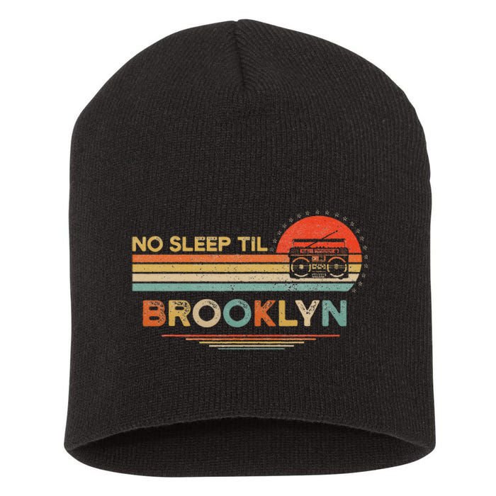 No Sleep Til Brooklyn Old School Portable Stereo Retro Short Acrylic Beanie