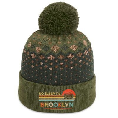 No Sleep Til Brooklyn Old School Portable Stereo Retro The Baniff Cuffed Pom Beanie