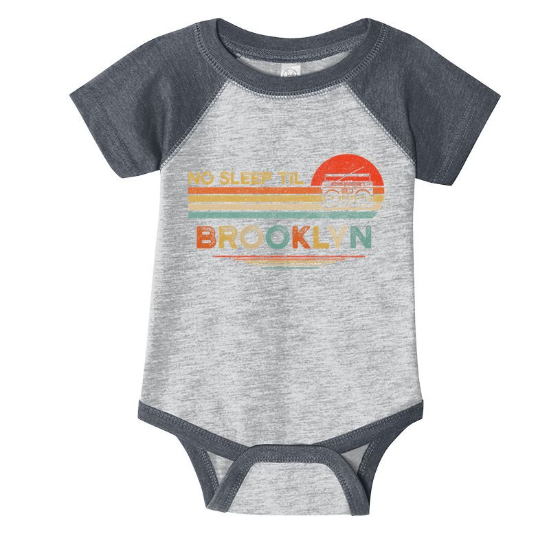 No Sleep Til Brooklyn Old School Portable Stereo Retro Infant Baby Jersey Bodysuit